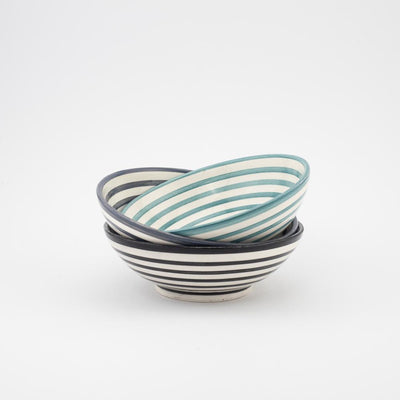 Keramik Bowl Schale – Casa Eurabia, türkis-weiß, Marokko, Durchmesser: 16,5 cm