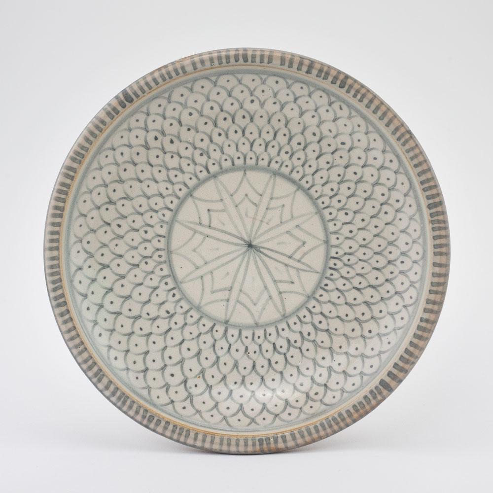 Keramik Teller – Casa Eurabia, grau-weiß, Marokko, Durchmesser: 26 cm