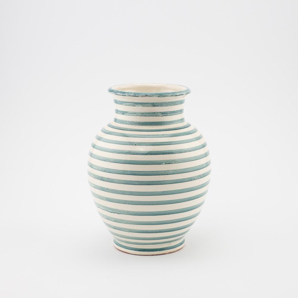 Keramik Vase – Casa Eurabia, türkis-weiß, Marokko, Durchmesser: 13 cm