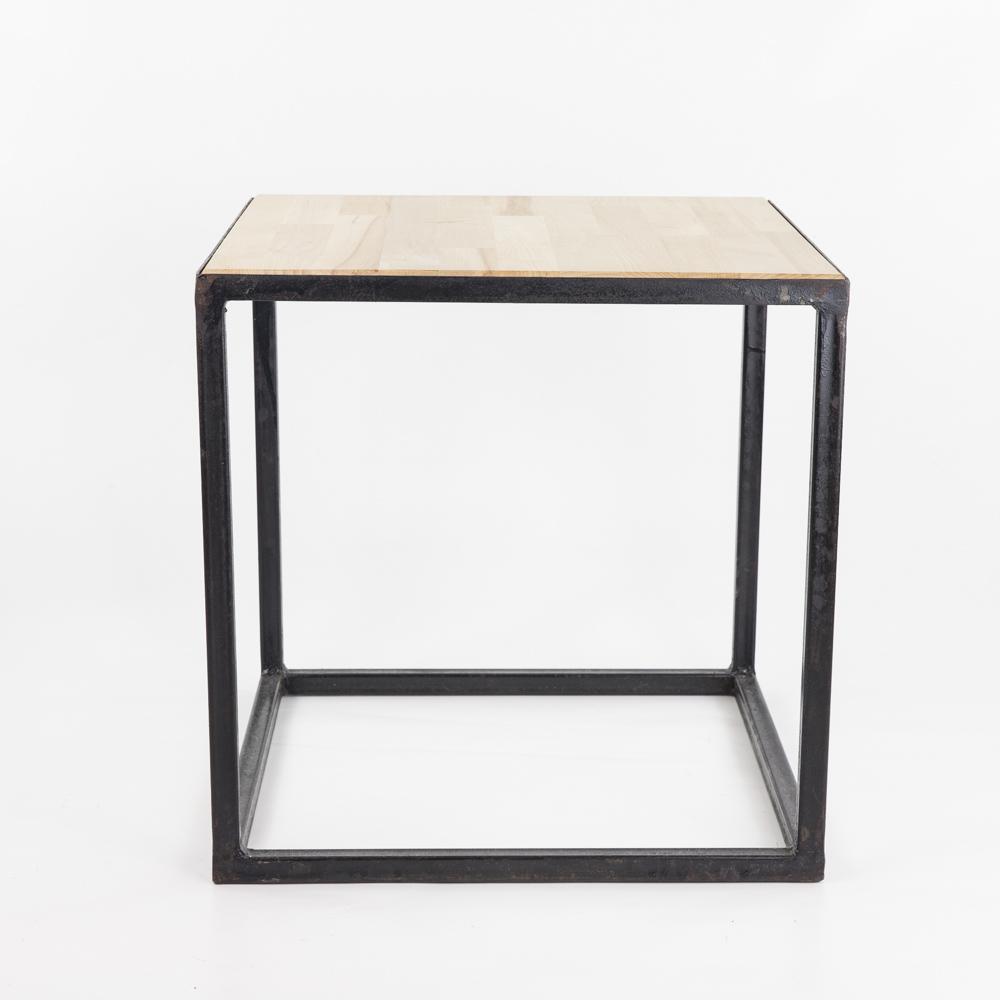 Couchtisch Schmiedeeisen, Buche – Casa Eurabia, schwarz, braun, L 45 cm, B 45 cm, H 45 cm, Marokko, Design