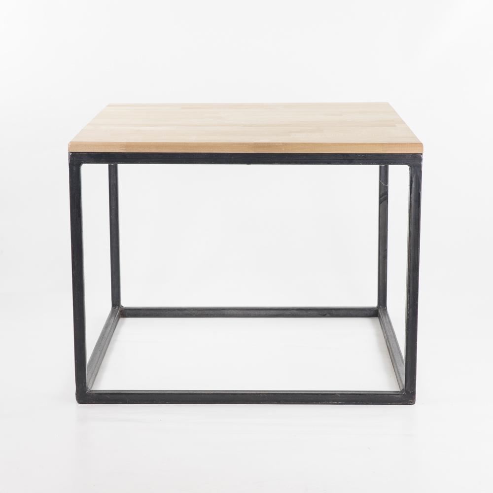 Couchtisch Schmiedeeisen, Buche – Casa Eurabia, schwarz, braun, L 60 cm, B 60 cm, H 47 cm, Marokko, Design